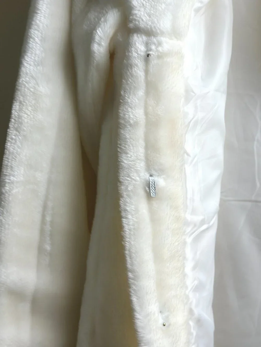 Faux Fur Swing Coat Womens M Oversized Y2K White Fluffy Plush Lined - Picture 5 of 5